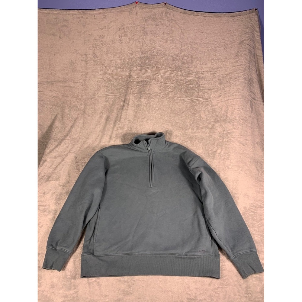 Aritzia Sweatfleece Cozy Boyfriend Quarter Zip Pullover Sweatshirt S Blue Womens